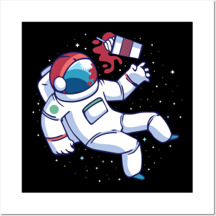 Astronaut frappucino Posters and Art